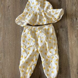Wonder Nation Sunflower Kids Matching Set - White and Yellow